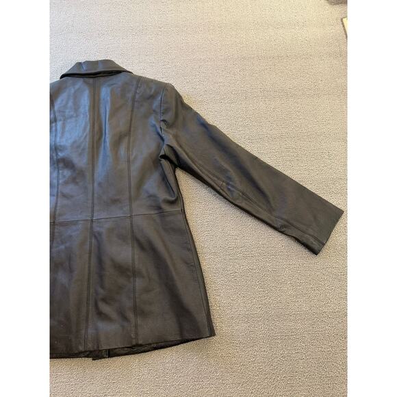 Sonoma Jean Company Small Women's Black Leather Jacket Zipper Closure - Picture 12 of 16